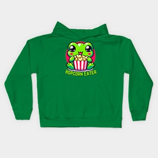 Popcorn frog for movie Kids Hoodie